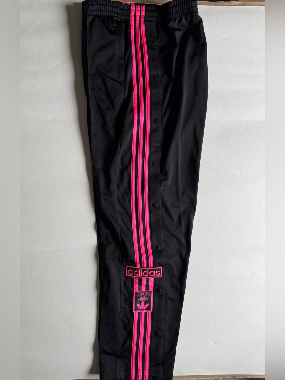 Adidas [1X-3X] Women’s Adibreak Track Pants Plus Size Black w/Lucid Pink KB2816